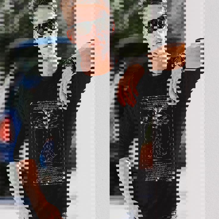 ダ・ヴィンチ ヤギ ヴィトルヴィアン バフォメット 悪魔 オカルト Dainci Goat Baphomet 長袖Tシャツ 彼への贈り物