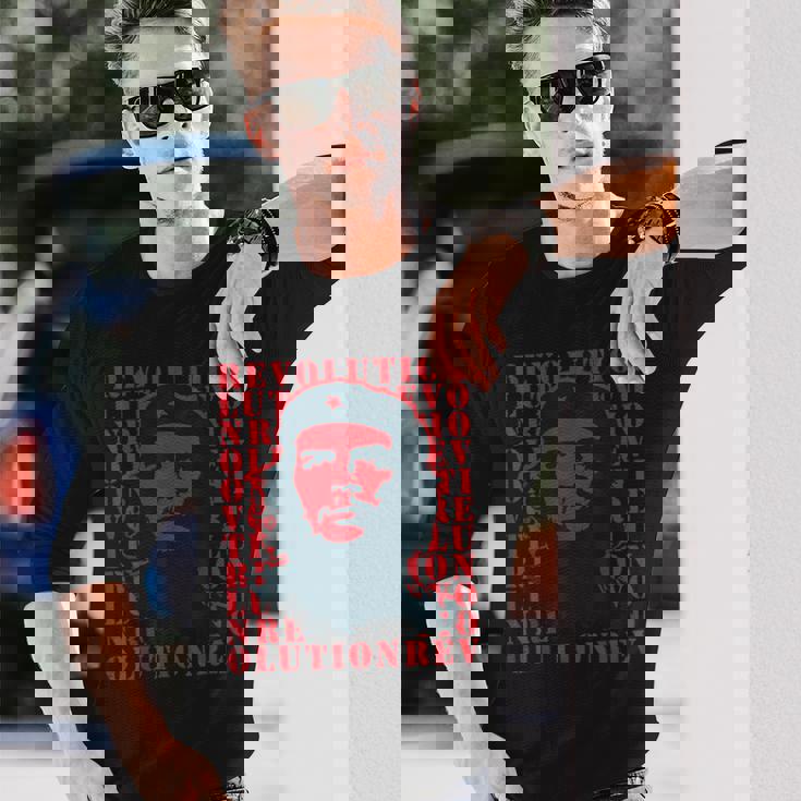 チェ・ゲバラ・レボリューション・レベル・レッド 長袖Tシャツ 彼への贈り物