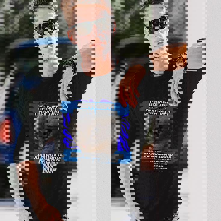 チッピ チッピ チャッパ チャッパ 踊る猫 ミーム 長袖Tシャツ 彼への贈り物