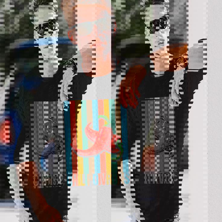 チリペッパー、レッドチリペッパー、レッドホットヴィンテージチリペッパー 長袖Tシャツ 彼への贈り物