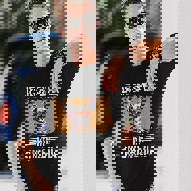 チワワデザイン レディース メンズ チワワ 犬 チワワ 恋人 長袖Tシャツ 彼への贈り物