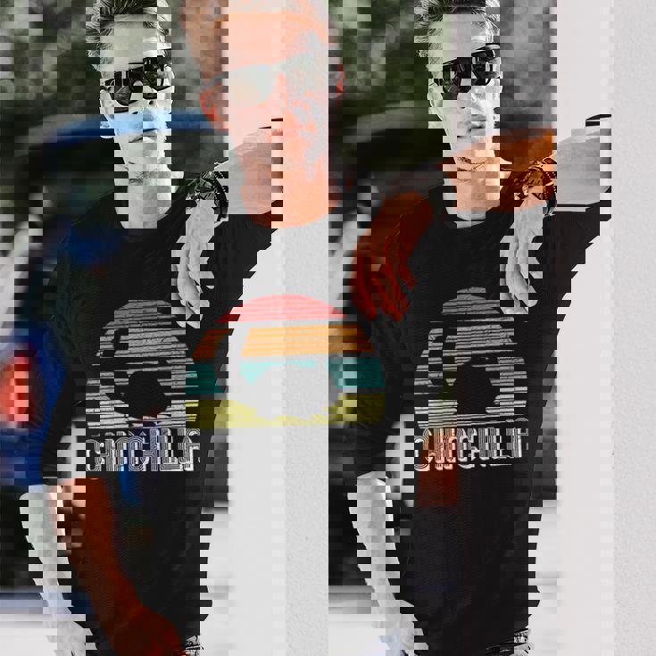 チンチラ I レトロ ナゲティール I ヴィンテージ チンチラ 長袖Tシャツ 彼への贈り物