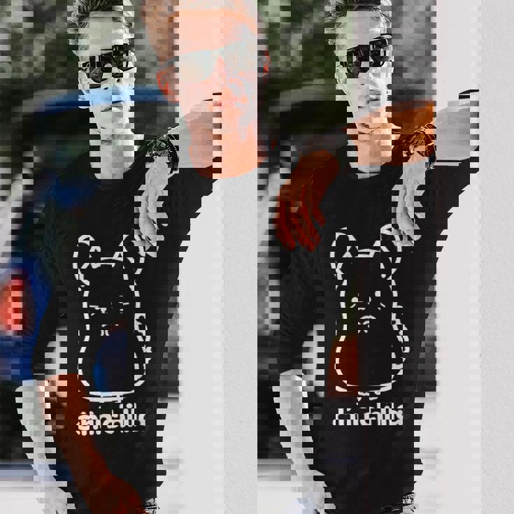 チンチラ 小動物 かわいい ペット好き ギフト 動物 イラスト キッズ 子ども 長袖Tシャツ 彼への贈り物