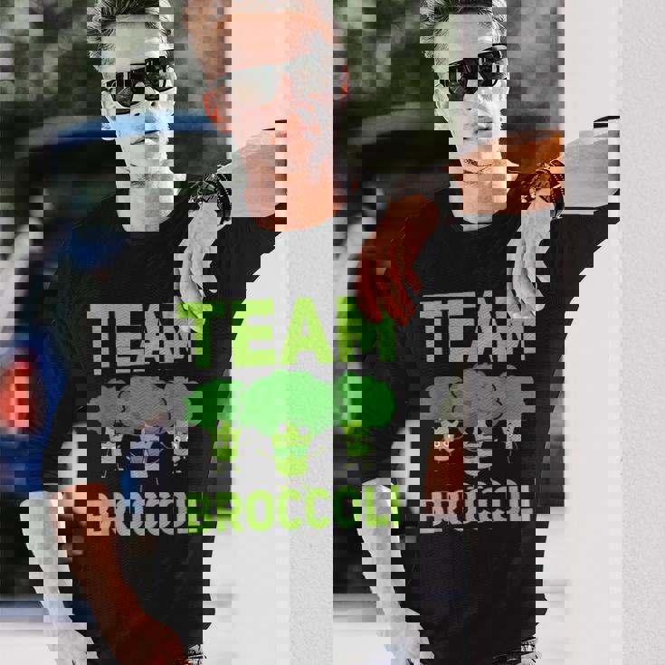 チーム ブロッコリー ビーガン ベジタリアン 植物ベース 野菜 長袖Tシャツ 彼への贈り物