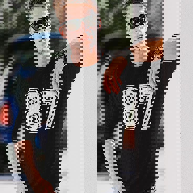 チームジャージーナンバー87 スポーツギフト 長袖Tシャツ 彼への贈り物