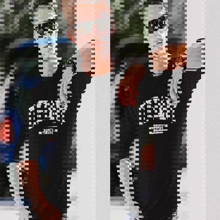 ティファニーウィスコンシン Wi ビンテージアスレチックスポーツデザイン 長袖Tシャツ 彼への贈り物