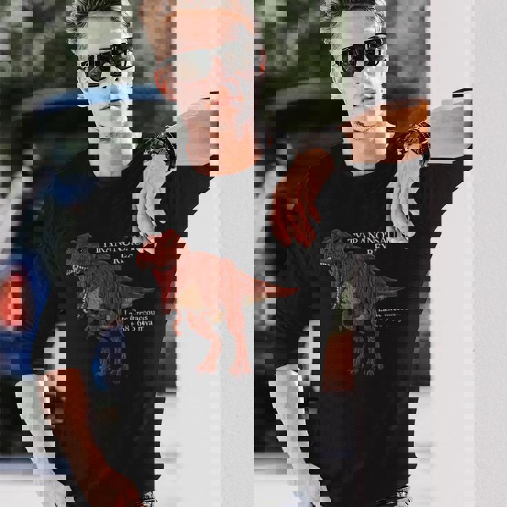 ティラノサウルス・レックスのリアルなデッサン 長袖Tシャツ 彼への贈り物