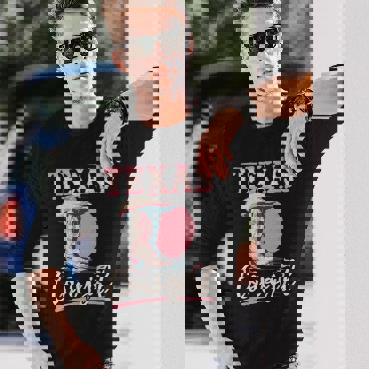 テキサス カウガール デザート ウエスタン テキサス カウガール 長袖Tシャツ 彼への贈り物