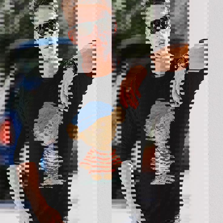 テディベア かわいい 熊 ぬいぐるみ ギフト 動物 アート イラスト 長袖Tシャツ 彼への贈り物