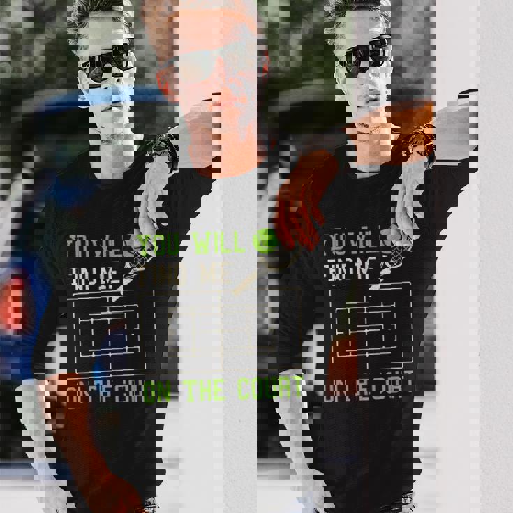 テニスコート テニスプレーヤー おもしろ名言集 長袖Tシャツ 彼への贈り物