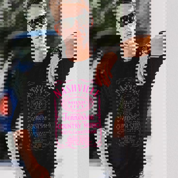 テネシー州ナッシュビルグッドカントリーウエスタンミュージックシティの衣装 長袖Tシャツ 彼への贈り物