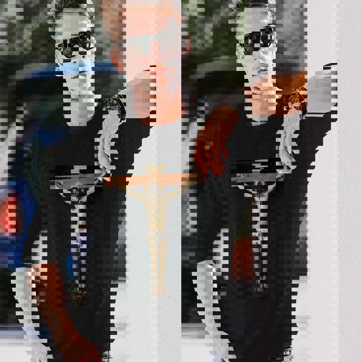 ディエゴベラスケス-＃2十字架につけられたイエスキリスト 長袖Tシャツ 彼への贈り物