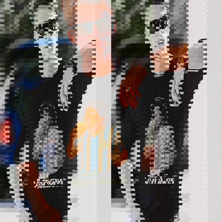 ディエゴ・マラドーナー X デリシャス ドニ ミーム ドナー ケバブ好き 長袖Tシャツ 彼への贈り物