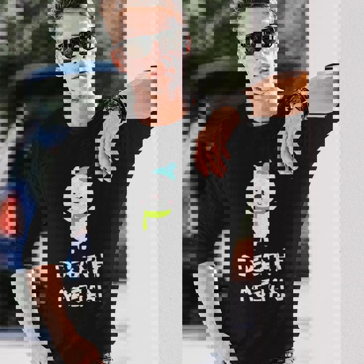 デスメタル ホッキョクグマ Cute Polar Bear Metalhead Death Metal 長袖Tシャツ 彼への贈り物