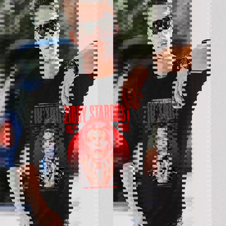 デヴィッド・ボウイ ジギー スターダスト モーションピクチャー カラー スキタ写真 長袖Tシャツ 彼への贈り物