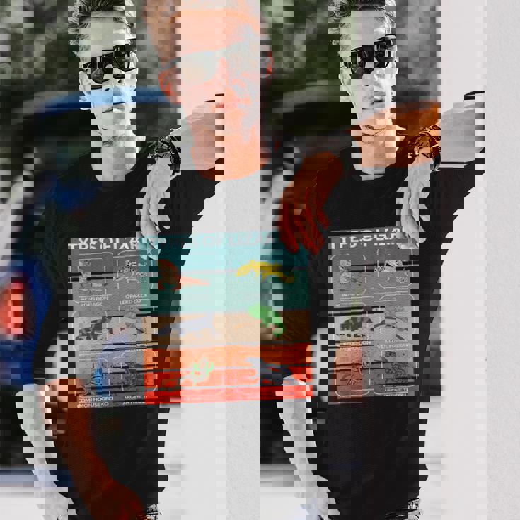 トカゲ 爬虫類 フトアゴヒゲトカゲ 動物 ポスター 種 ヤモリ 長袖Tシャツ 彼への贈り物