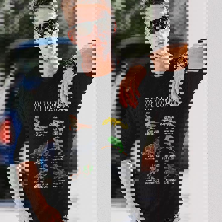 トカゲの種類 知育コレクション かわいいトカゲ愛好家 長袖Tシャツ 彼への贈り物