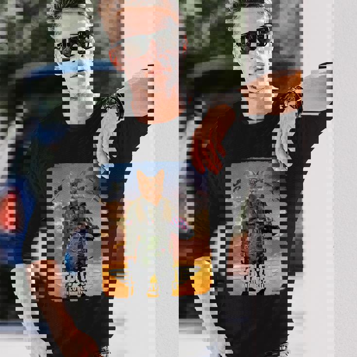 トップ 猫 マーベリック パロディ アクション 映画 叙事詩 レトロ 長袖Tシャツ 彼への贈り物