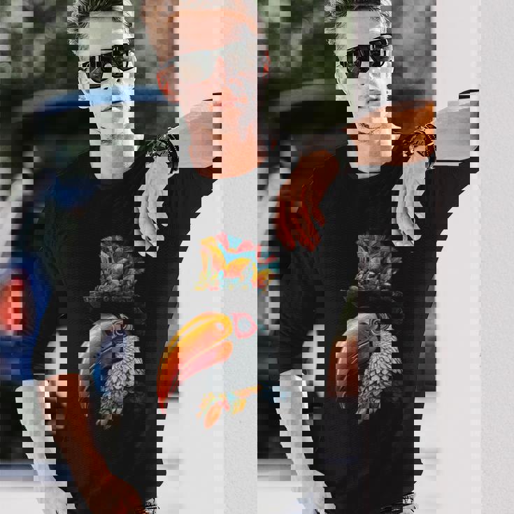 トラ 動物 動物園 イラスト トラ 長袖Tシャツ 彼への贈り物