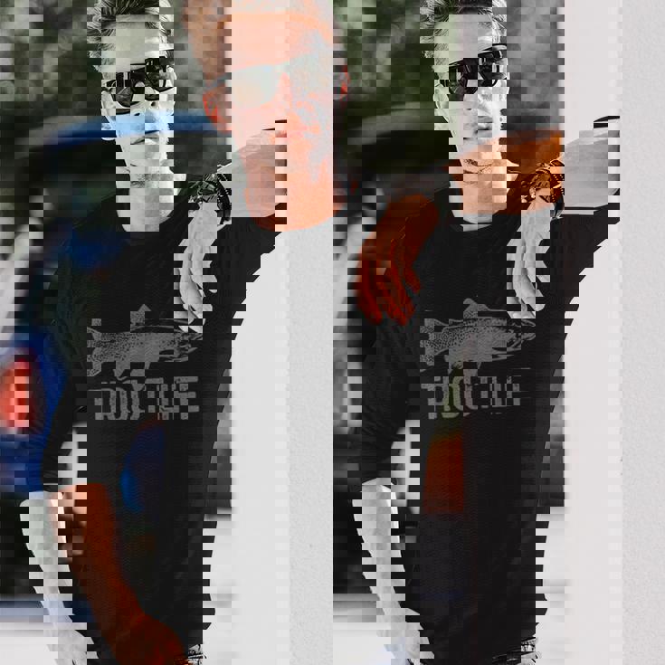 トラウトフィッシング フライフィッシング フィッシュ トラウト フィッシャーマンギフト 長袖Tシャツ 彼への贈り物