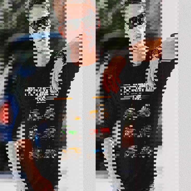 トラクター タイム 農業 男の子 キッズ 農家 農業 トラクター 長袖Tシャツ 彼への贈り物