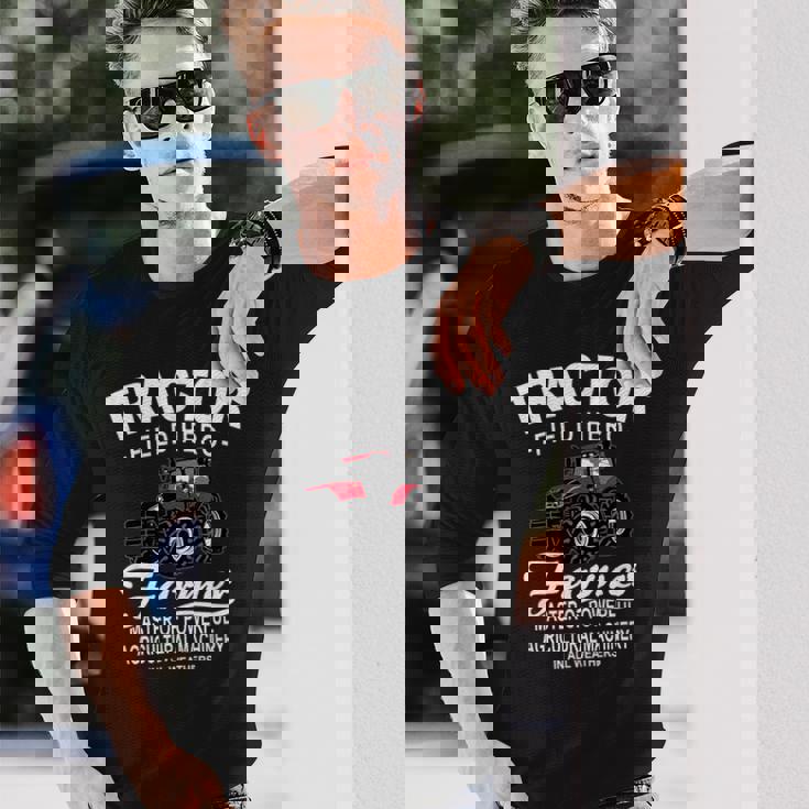 トラクター、農業、トラクター、トラクター 長袖Tシャツ 彼への贈り物