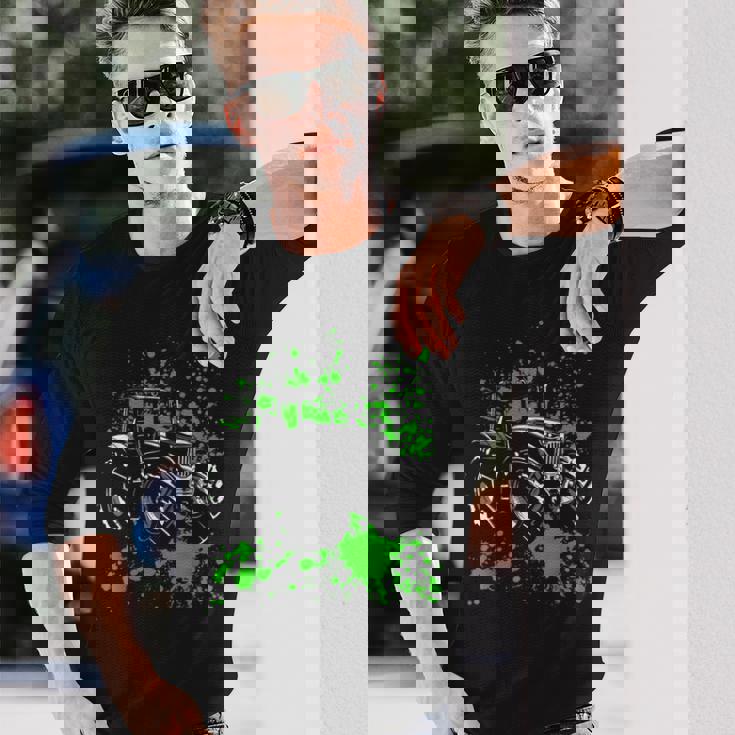 トラクターシャツ レトロトラクターtシャツ ビンテージファーマーギフト 長袖Tシャツ 彼への贈り物