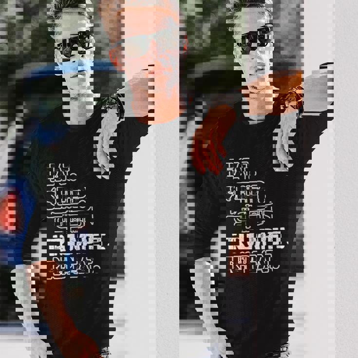 トランペッターのための面白いトランペット格言モチーフ 長袖Tシャツ 彼への贈り物