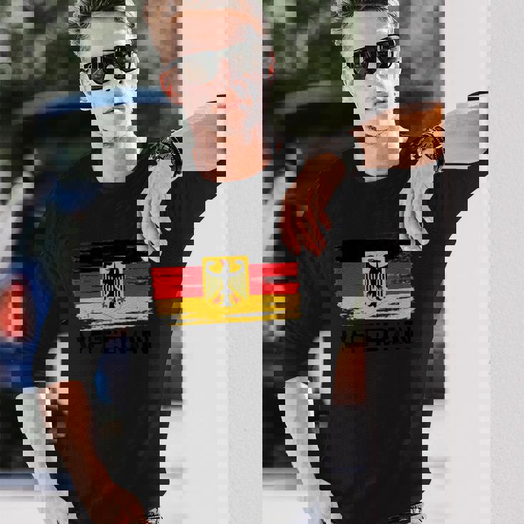 ドイツ退役軍人tシャツ イーグルとフラッグ – 愛国的なゲルマ 長袖Tシャツ 彼への贈り物