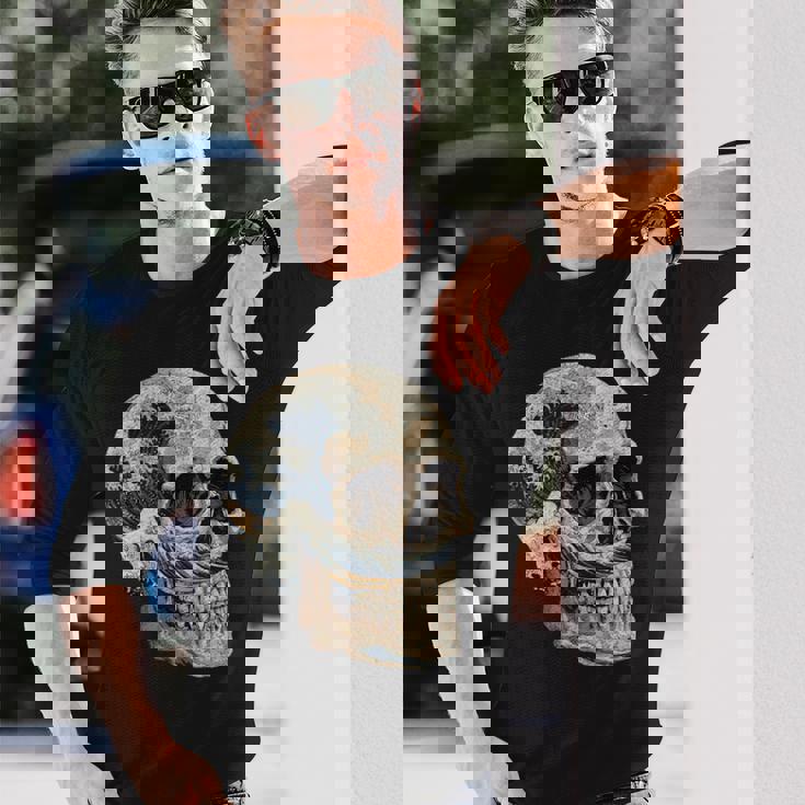 ドクロ 波 日本美術 海 長袖Tシャツ 彼への贈り物