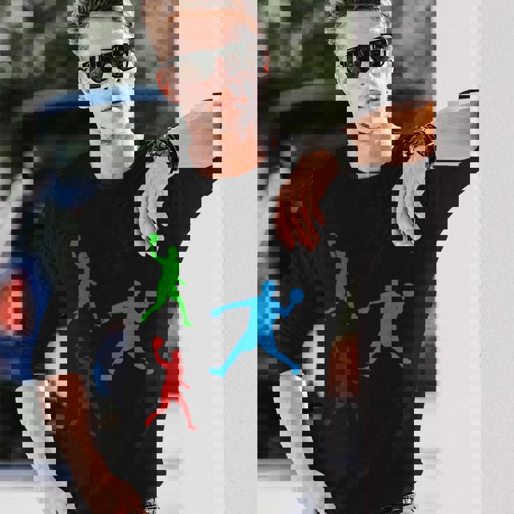 ドッジボール シルエット ドッジボール プレイヤーシルエット ドッジボール 長袖Tシャツ 彼への贈り物