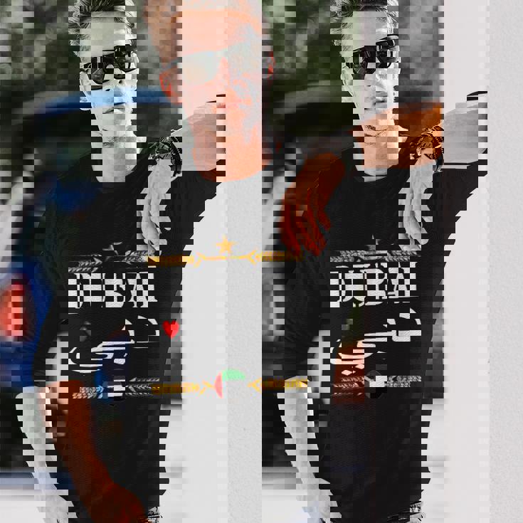 ドバイ アラブ首長国連邦Uaeお土産 おもしろ ラブ ドバイ 長袖Tシャツ 彼への贈り物