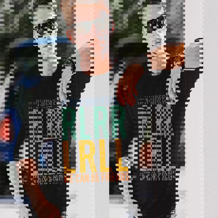 ドラマー Rlrr Lrll パラディドル ドラム ドラム レトロ ヴィンテージ 長袖Tシャツ 彼への贈り物