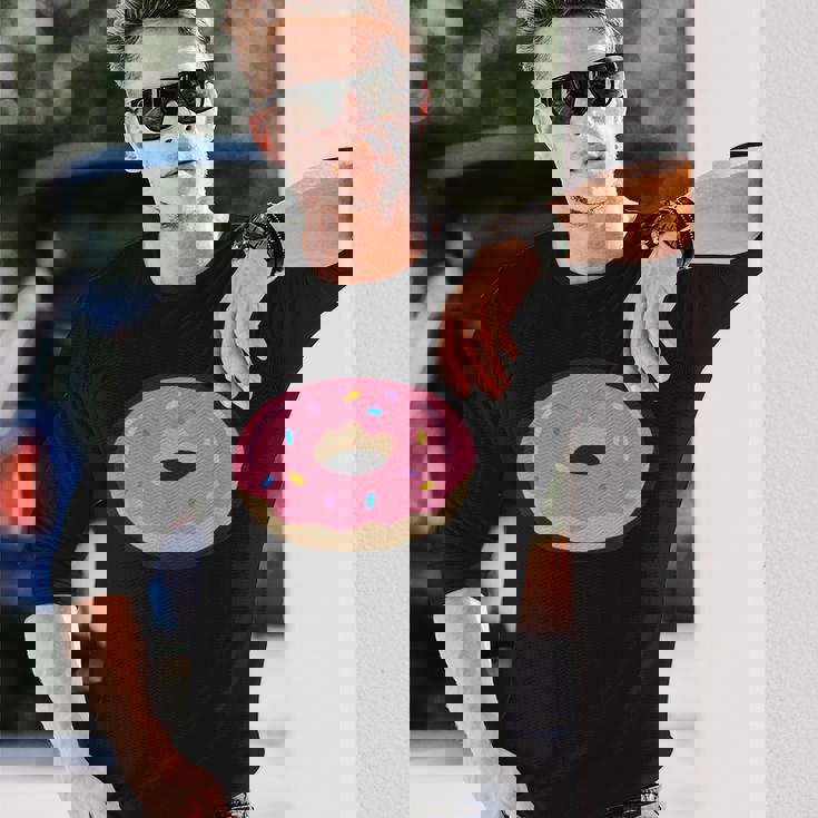 ドーナツレッドアイシングコミックグラフィック メンズ レディース 子供用 長袖Tシャツ 彼への贈り物