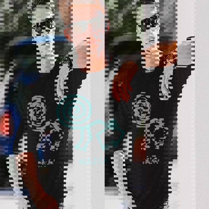 ナスカ ライン ペルー ジオグリフ 宇宙飛行士 ハチドリ モンキー 長袖Tシャツ 彼への贈り物