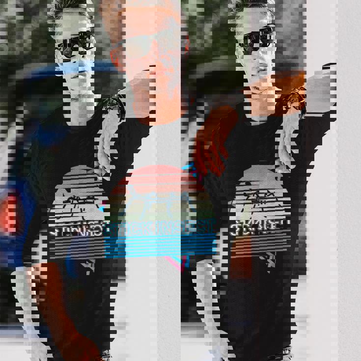 ナナフシ レトロ ペット ナナフシ 長袖Tシャツ 彼への贈り物