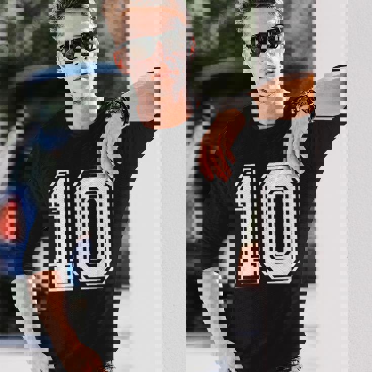 ナンバー10 誕生日ギフト スポーツ選手 チーム番号入りジャージ 長袖Tシャツ 彼への贈り物