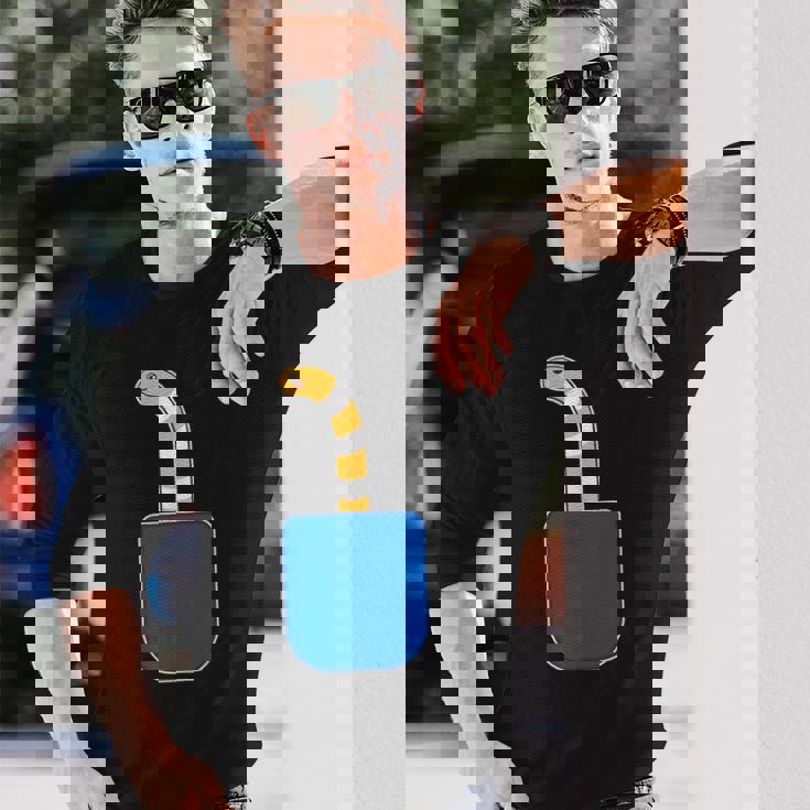 ニシキアナゴ（いん・ざ・ぽけっと）【どうぶつフレンズ】魚 水族館の生き物 かわいい 面白い 動物 チンアナゴ イラスト 長袖Tシャツ 彼への贈り物