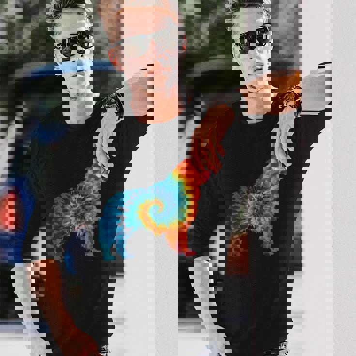 ニューファンドランド犬のレトロなデザイン 長袖Tシャツ 彼への贈り物