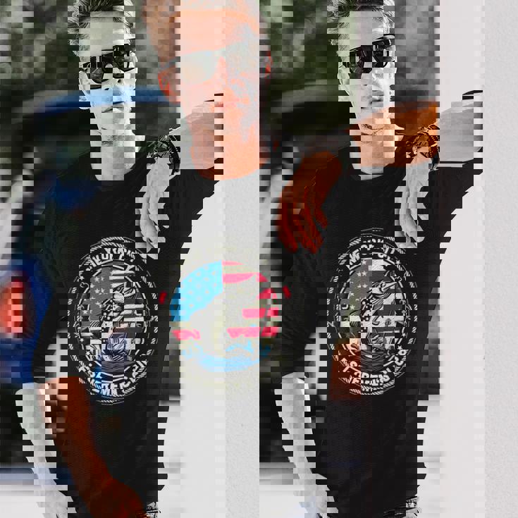 ニューヨーク市フィッシャーマンズクラブ アメリカ国旗釣り 長袖Tシャツ 彼への贈り物