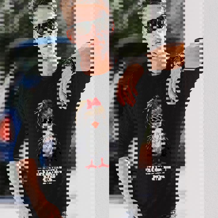 ニワトリ ママ 農業 農家 鶏牧場 面白い 鶏 長袖Tシャツ 彼への贈り物