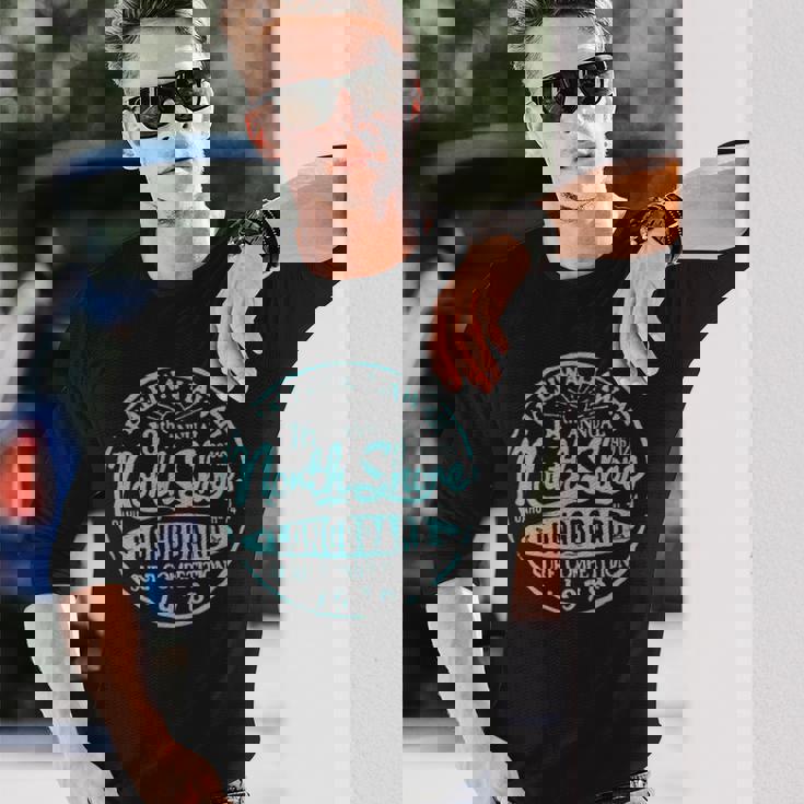 ノースショアハワイロングボードサーフ 長袖Tシャツ 彼への贈り物