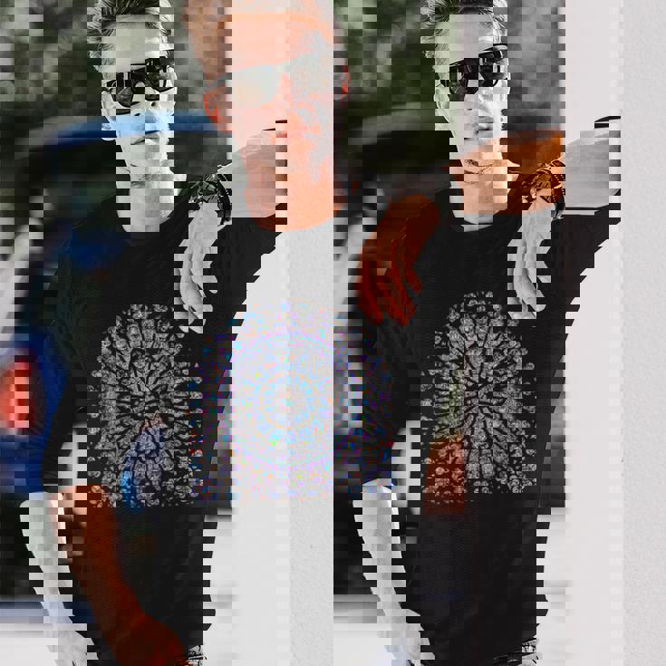 ノートルダム ステンドグラス ロゼッタ ウィンドウ 長袖Tシャツ 彼への贈り物