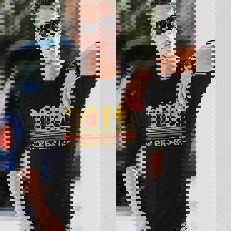 ノービール ノーライフ 面白いビール ノーライフ 飲酒 面白い 飲み会服 長袖Tシャツ 彼への贈り物