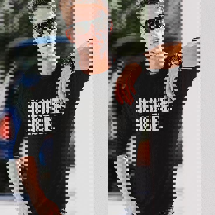 ノー・コーヒー・ノー・ライフ 長袖Tシャツ 彼への贈り物