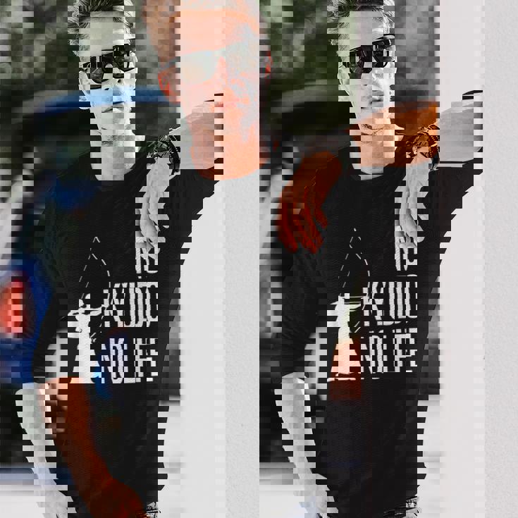 ノー弓道ノーライフ 弓道場 弓術 弓道好き 騎射 歩射 堂射 弓道部 弓道サークル 古武術 和弓 弓道 長袖Tシャツ 彼への贈り物