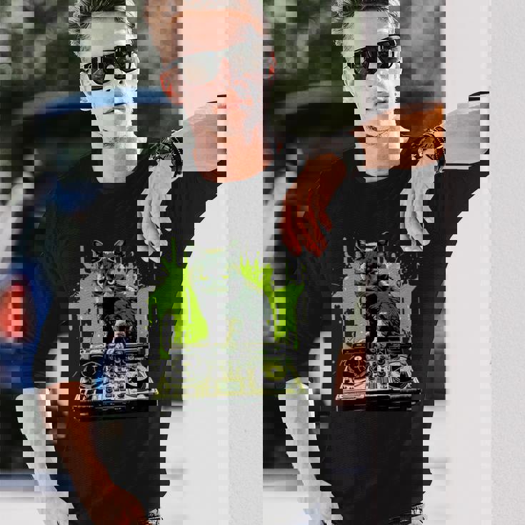 ハウスキャット レインボー Dj 猫 キティ 長袖Tシャツ 彼への贈り物