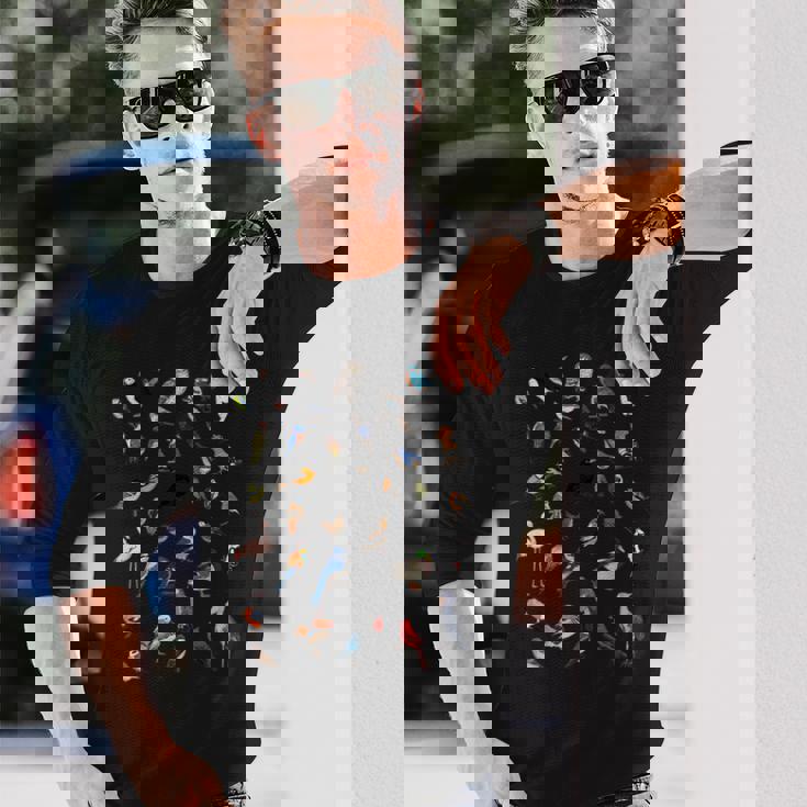 ハシビロコウ カワセミ スズメ 鳥 動物 図 バードウォッチング 贈り物 鳥類学者 生物学者 自然科学 長袖Tシャツ 彼への贈り物