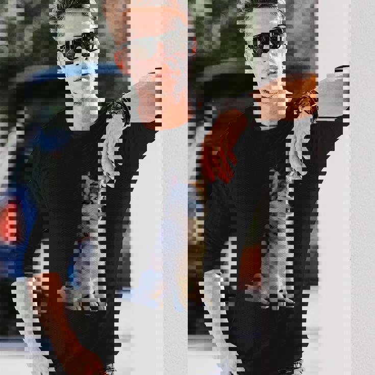 ハスキーがモチーフの愛犬家 シベリアンハスキーが大好き 長袖Tシャツ 彼への贈り物