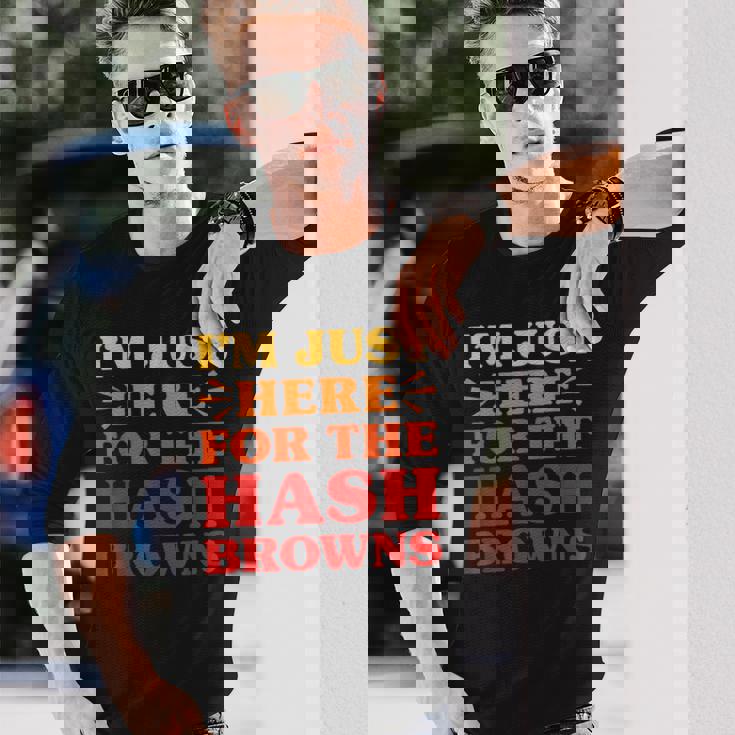 ハッシュブラウンズ I Love Hash Browns面白い食べ物 ハッシュブラウンズ好き 長袖Tシャツ 彼への贈り物